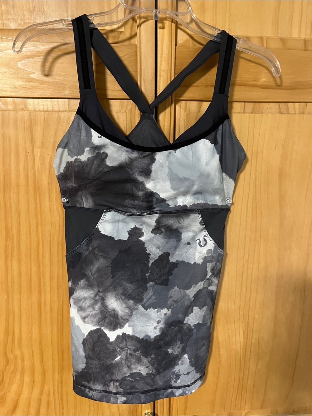 lululemon athletica Gray & Black Tie-Dye Active Workout Yoga Tank